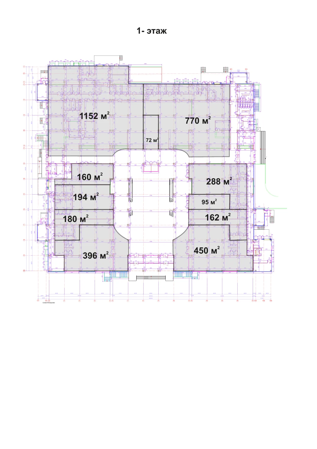 Предварительная архитектурная планировка 1 этажа KARASAY PLAZA